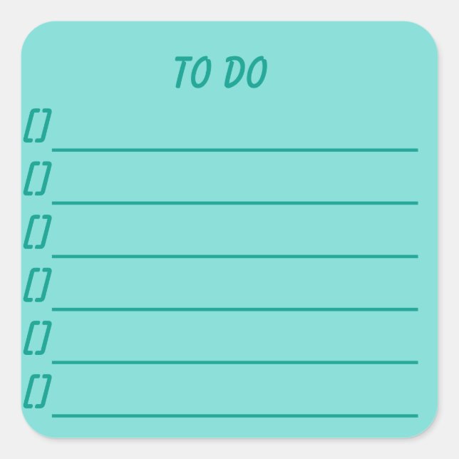 To Do List Planner Sticker (Front)