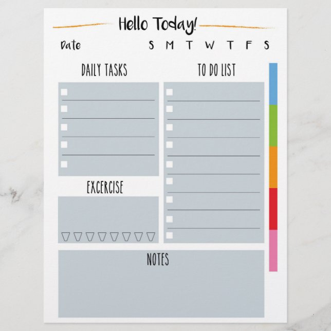 To do list - Printable daily/weekly organizer Flyer (Front)