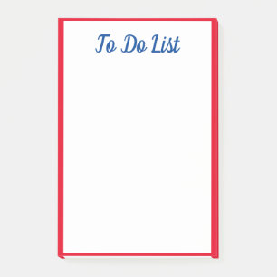 To Do List Red Bordered Edges Blue White Post-it Notes