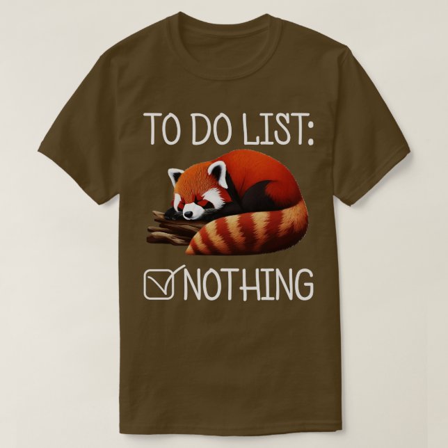 To Do List Red Panda 3 T-Shirt (Design Front)