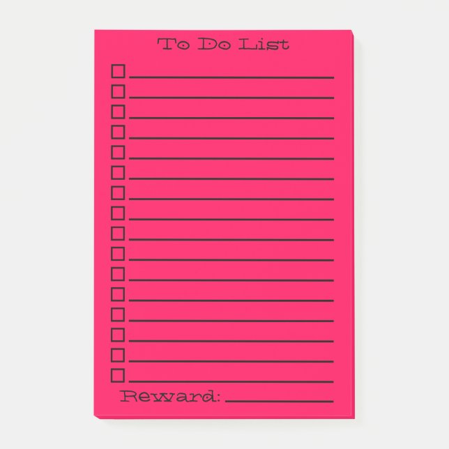 To Do List | Red/Pink Post-it Notes (Front)