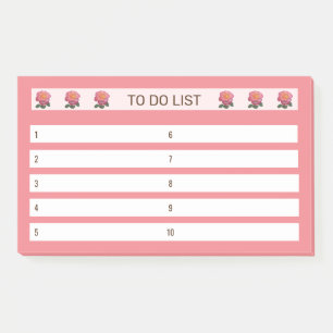 To Do List Roses on Pink & White Post-it Notes