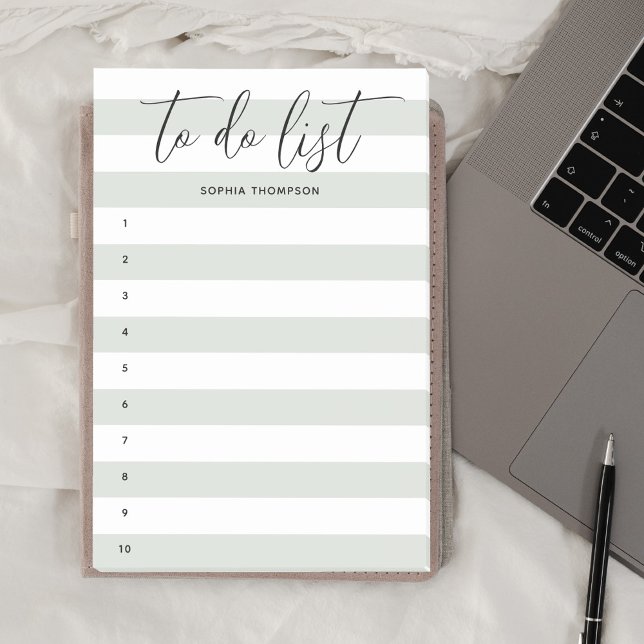 To Do List Script Stripes Sage Green Notes (Creator Uploaded)