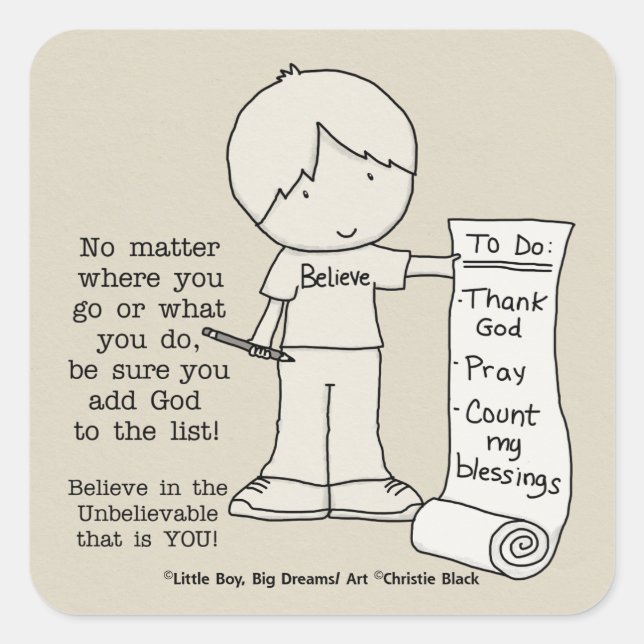 To Do List Square Sticker (Front)