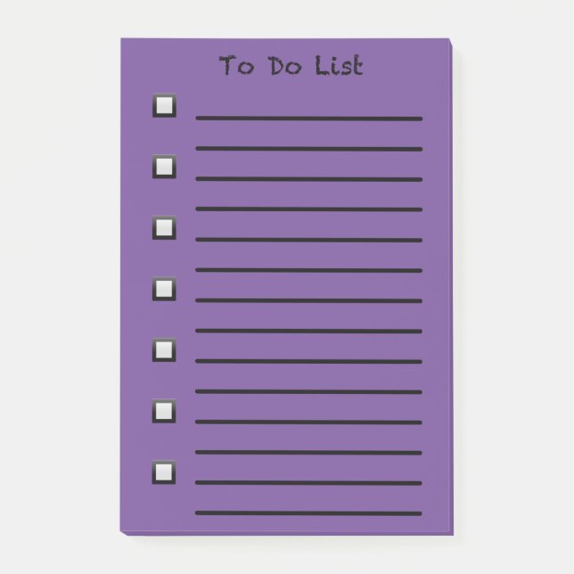 To Do List Sticky Note Purple (Front)
