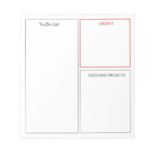 To-Do List Urgent List Ongoing List Home or Work Notepad