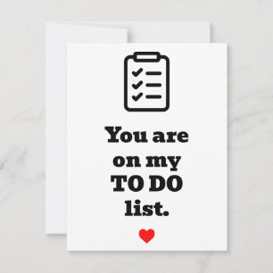TO DO list Valentine's Day Card