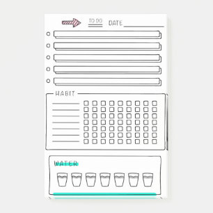 To Do List with Habit Tracker Post-it Notes