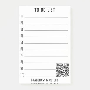 To Do List with QR Code to Personalise Post-it Notes
