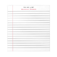 TO DO LIST Your Name Lined Paper Professional