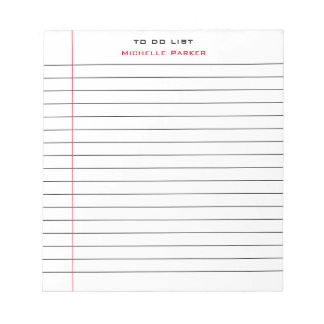 TO DO LIST Your Name Lined Paper Professional Notepad