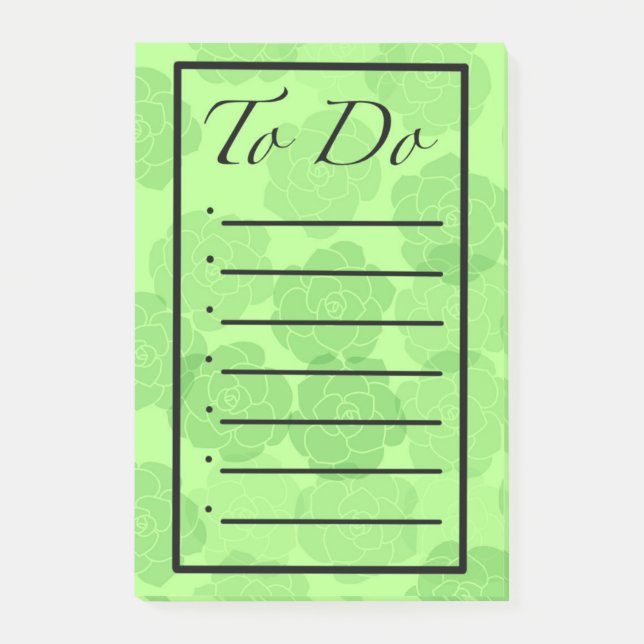 To Do Rounded Succulents  Post-it Notes (Front)
