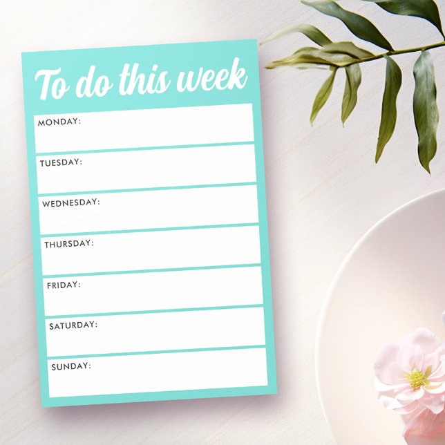 To do this week aqua blue weekly planner post-it notes (To do this week aqua blue weekly planner post-it notes)