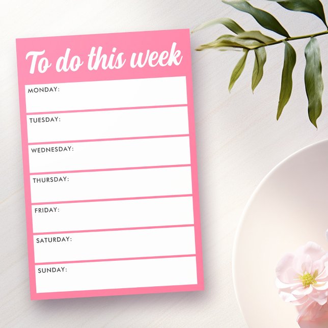To do this week pink weekly planner post-it notes (To do this week pink weekly planner post-it notes)