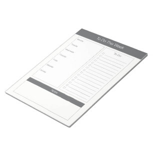 To Do This Week - Weekly Planner - Charcoal Notepad