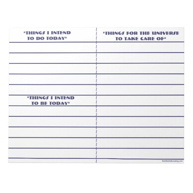 "To Do, To Be, To Manifest" Notepad (Blue) (Front)