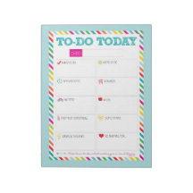 To-Do Today - Aqua Bright Stripe Notepad