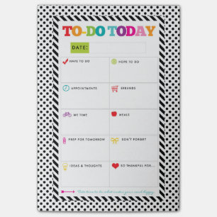 To-Do Today - Polka Dot Rainbow - Daily Plan Notes