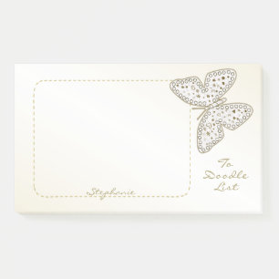 "To Doodle List" Doodle Art Butterfly Personalized Post-it Notes