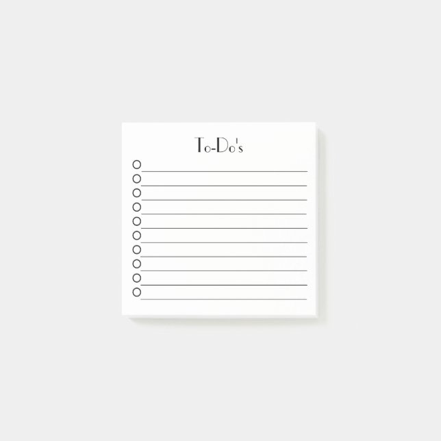 To-Do's 10-line checklist Post-it Notes (Front)