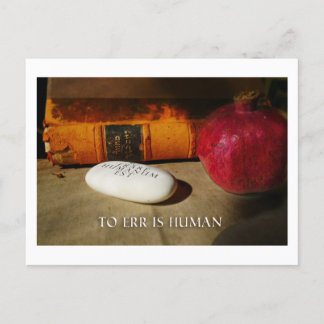 To err is human. Errare Humanum Est. Latin.  Postcard
