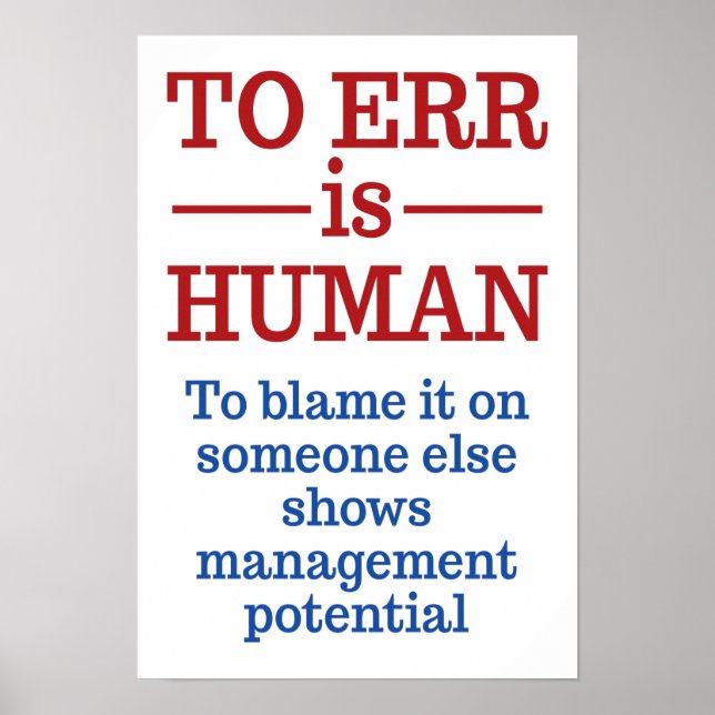 "To err is human" poster 5 (Front)