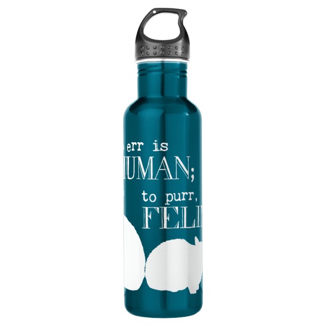 To err is human to purr feline - all colours 710 ml water bottle (Front)