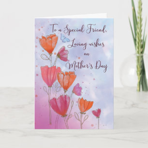 To Friend Mothers Day Love with Orange and Pink  C Card