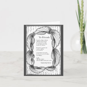 To Friends poem Small, 4" x 5.6" Folded Note Card