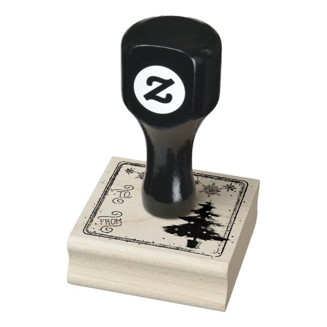 To From Christmas Tree Gift Tag Stamp (Stamp)