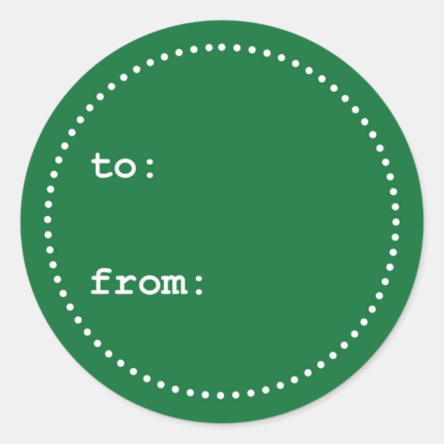 To/from Green White Christmas Gift Tag (Front)