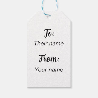 To From Minimalist Gift Tags