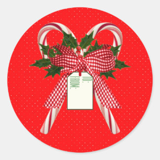 To From Sticker Christmas Candy Canes