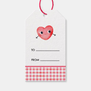 'to' 'from' text favour with cute baby heart gift tags