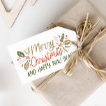 To/from Vintage Type Holly Berry Christmas Gift Tags<br><div class="desc">This festive and chic Christmas design features our original hand drawn winter foliage with sweet hand-drawn styled type in vibrant colors.</div>