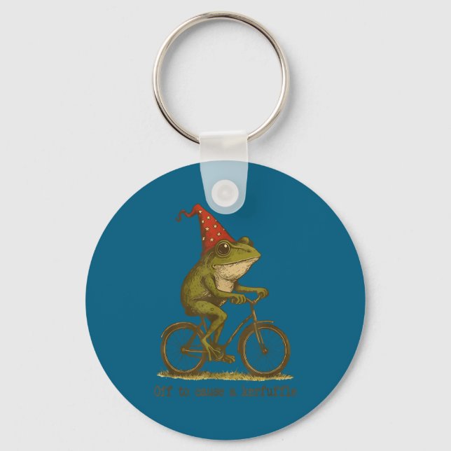 To Funny Off Cause Kerfuffle Frog Weirdcore Keychain (Front)