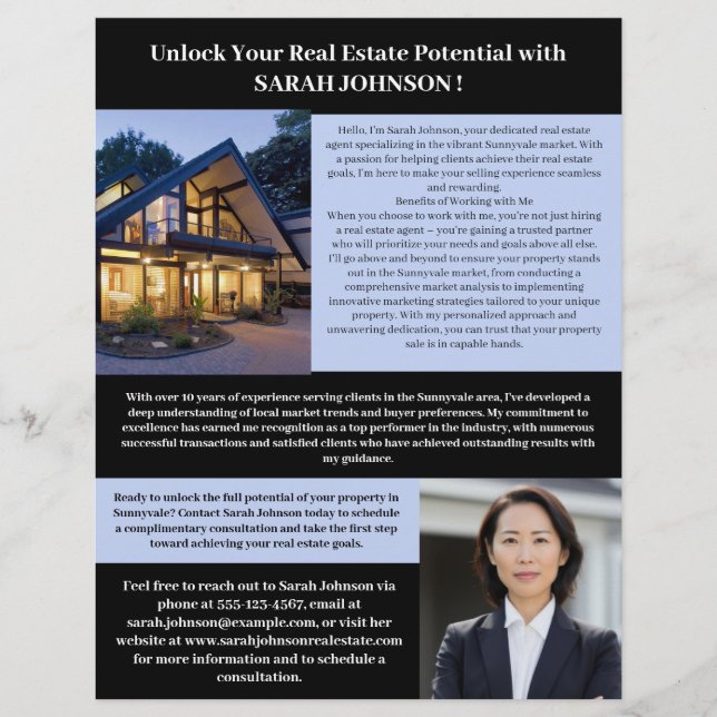 To Get Listing Real Estate Agent Realtor Marketing Flyer (Front)