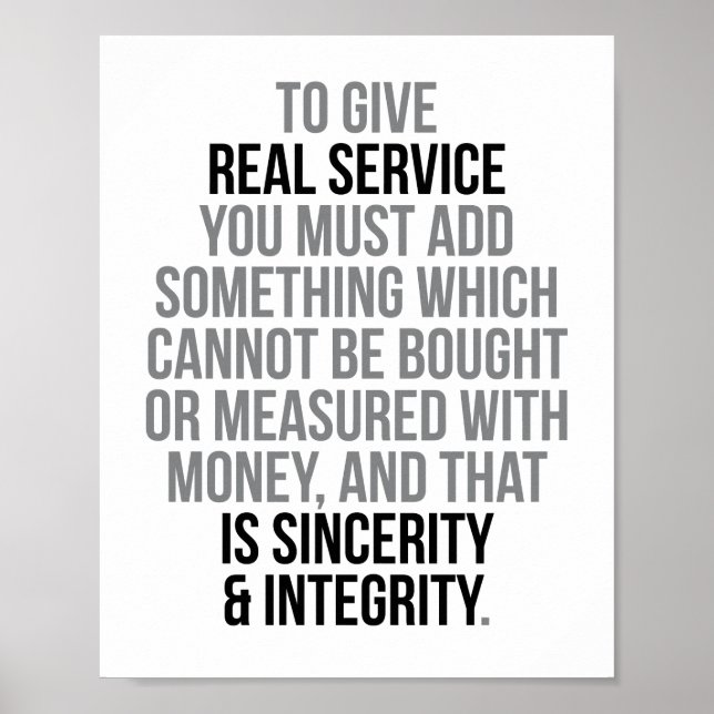 To Give Real Service You Must Add Poster (Front)