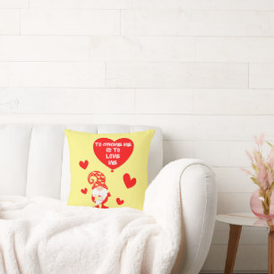 TO GNOME ME IS TO LOVE ME funny valentines day Throw Pillow