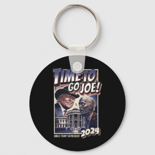 To Go Joe Funny Pro Trump &amp; Zombie Biden 2024  Keychain