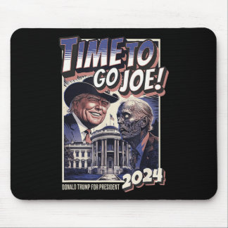 To Go Joe Funny Pro Trump &amp; Zombie Biden 2024  Mouse Pad