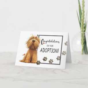 To Golden Colour Shaggy Dog Congratulation Adoptio Card