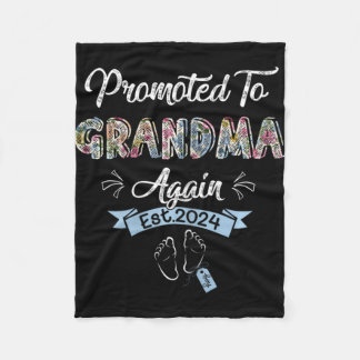 To Grandma Again Est 2024 Pregnancy Announcement  Fleece Blanket