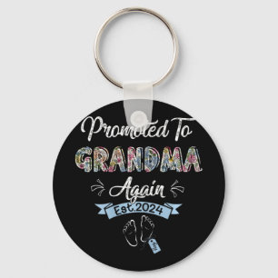 To Grandma Again Est 2024 Pregnancy Announcement Keychain
