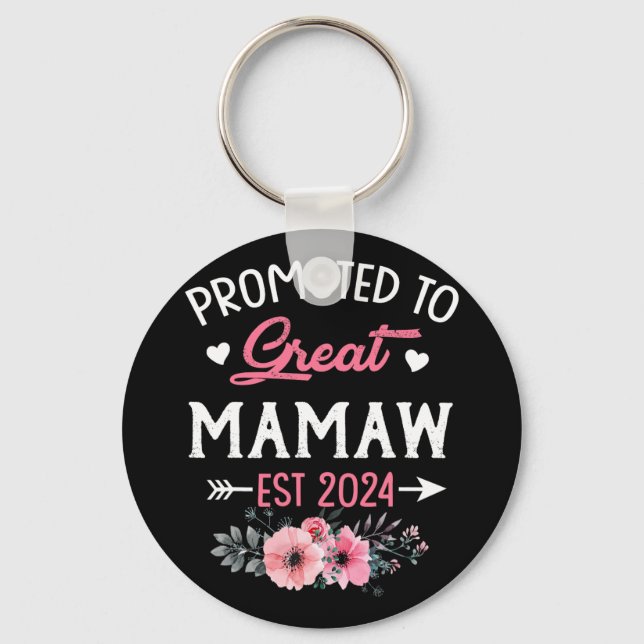 To Great Mamaw Est 2024 Flower  Keychain (Front)