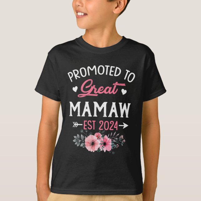 To Great Mamaw Est 2024 Flower  T-Shirt (Front)