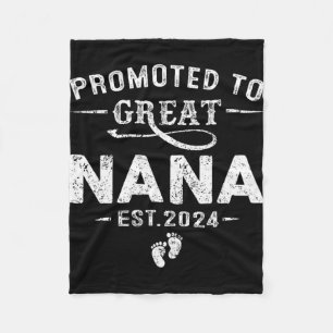 To Great Nana 2024 Mothers Day First Time Mom  Fleece Blanket