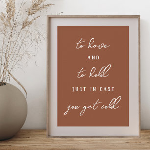 To Have and to Hold Autumn Wedding Blankets Sign