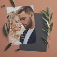 To have and to hold modern gold typography wedding