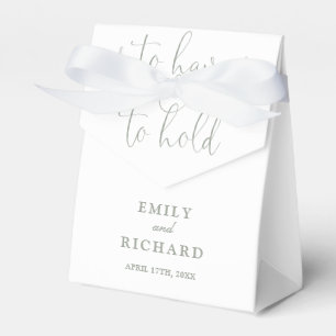 To Have And To Hold Sage Green Wedding Favor Box